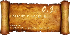 Osztián Gergely névjegykártya